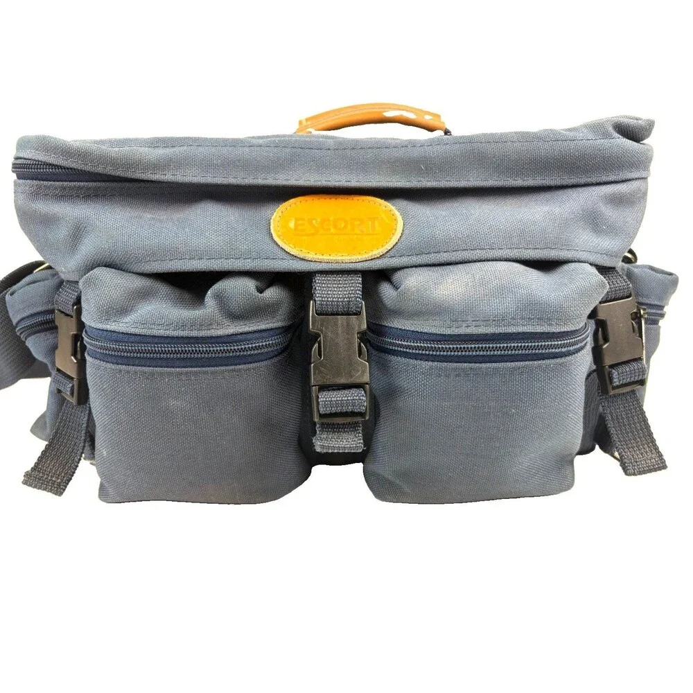 Vintage Escort Photo Travel Case LTD Edition 605 Reg. 325005 Blue Canvas/Leather